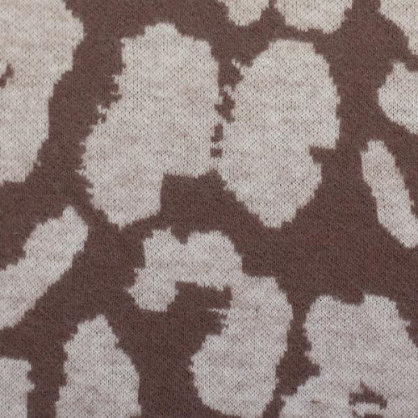 Jacquard-Jersey Ottoman Emily mit naturweißem Leo auf Taupe